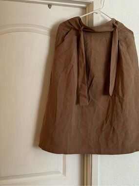 CASS Chestnut Brown Tie-Waist A-Line Skirt